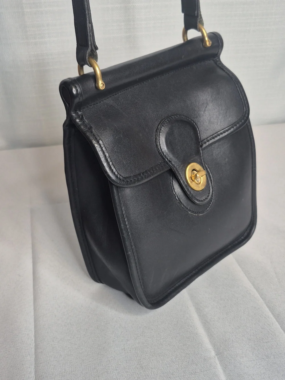 Coach Vintage Murphy Classic Black Leather Crossbody Bag